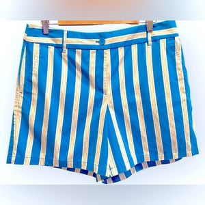 LOFT, 12, Blue & White Striped, Curvy Short - NWT